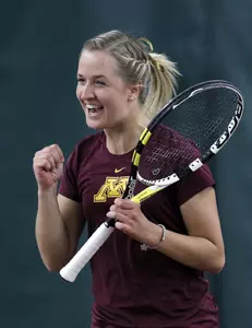 Magdalena Wiecha won her last match as a Gopher, claiming victory at No. 6 singles.