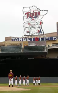 Minnesota started the Target Field game after a three-hour rain delay.