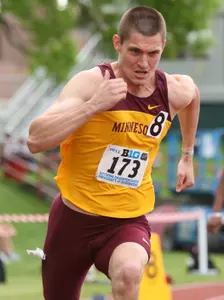 Sophomore Jacob Capek ran the lead-off leg for the Gophers in the 4x400 relay.