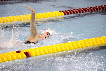 Erin Caflisch finished the 50-meter freestyle in a time of 26.54.