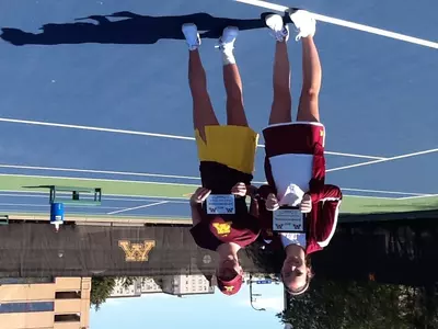 Freshman Kelsey Frechette and Junior Pauline Gilbert took the championship title in the Maroon Doubles Flight.