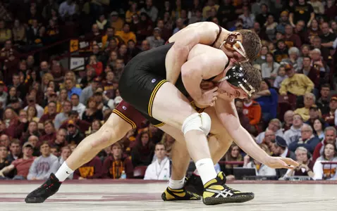 No. 2 Tony Nelson defeated No. 8 Bobby Telford by a 2-1 decision to tie the score at 15-15 in the dual.
