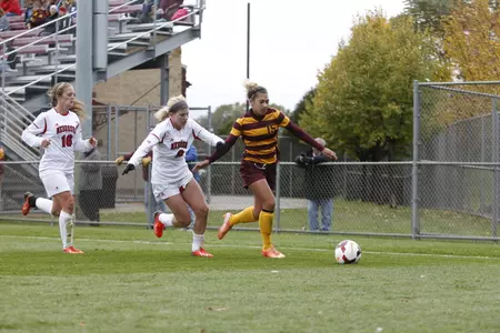 Taylor Stainbrook scores her third goal of the season during match against Iowa.