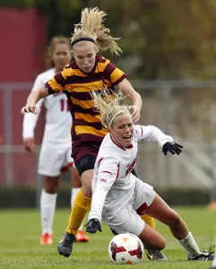 Katie Thyken with two goals in the match against Purdue.