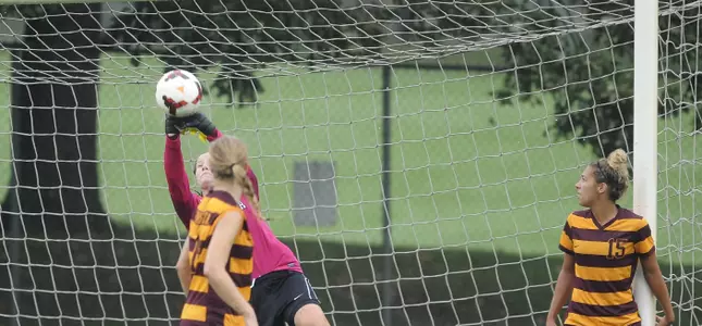 Freshman GK Tarah Hobbs has her fourth consecutive game with at least 5 saves against PSU.