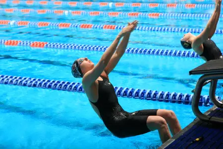 Tess Behrens won the 100 back, 200 back, and 200 medley races against Arizona State on Oct. 5