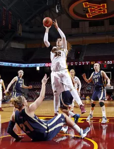 Amanda Zahui B. had a double-double Sunday vs. Navy.
