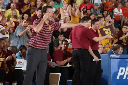 Richard Pitino coaches on the sidelines. (Brian Spurlock-USA TODAY Sports)