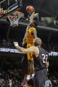 Austin Hollins led the team with 17 points against Cardinal Stritch on Nov. 1.