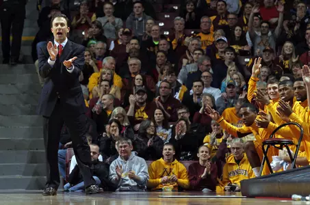 Head coach Richard Pitino leads the Gophers into their Big Ten opener Thursday against Michigan.