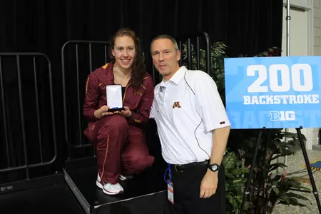 Tess Behrens was the Big Ten Champion in both the 100 back and 200 back last season.