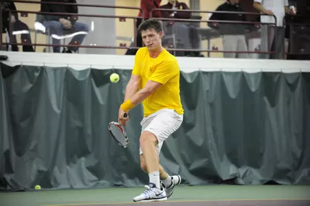 Leandro Toledo notched both singles and doubles wins in the 4-3 loss to the Badgers.