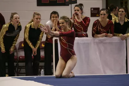 Kylie Schermann scored a 9.875 on floor at Iowa State.