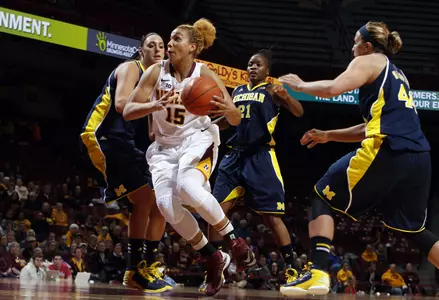 Micaëlla Riché had a team-best 12 points and seven rebounds for the Gophers.