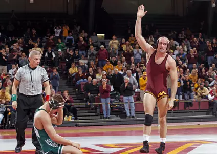 Senior Cody Yohn marked a 1:24 fall over Nick Proctor in today's 32-6 victory over Michigan State.