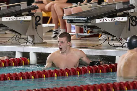 Derek Toomey notched a career-best time in the 50 free for first-place