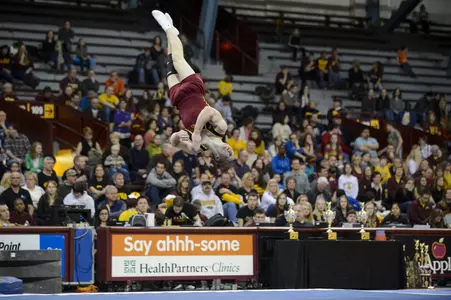 Sean Bauer is ranked tied for No. 12 in the nation in floor exercise.