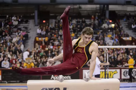 Ellis Mannon won the pommel horse with a 15.050