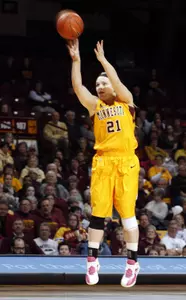 Sari Noga and the Gophers will play in their regular-season finale Sunday at 1:00 p.m. in Bloomington, Ind.