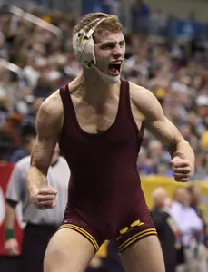 David Thorn celebrates after clinching All-American honors.