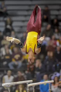 Steve Jaciuk is ranked No. 5 on parallel bars.