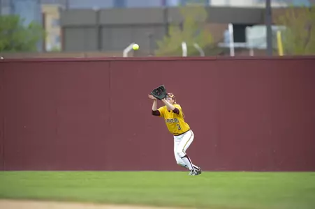 Erica Meyer played great defense in left field to help preserve the shutout.