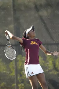 Jessika Mozia was the only Gopher to notch a victory today, downing Indiana's Alecia Kauss in three sets.