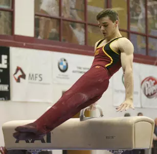 Ellis Mannon finished first on the pommel horse with a 15.250.