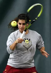 Aria Lambert tallied the Gophers' only win in the team's 6-1 loss to Iowa this afternoon.