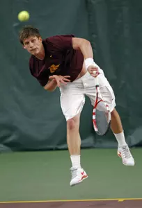 Leandro Toledo delivered a singles and doubles win in today's 4-0 victory over Michigan State.