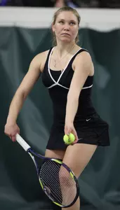 Unranked Natallia Pintusava upset No. 54 Kelsey Dieters in this afternoon's 5-2 loss to Ohio State.