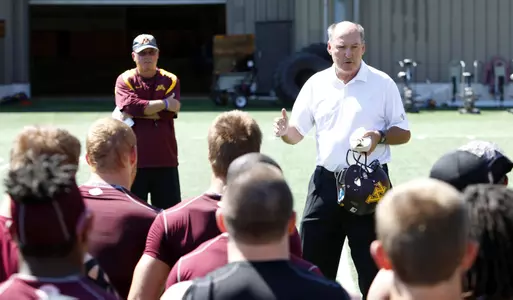 Delany addressed the team after practice.