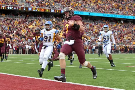 Mitch Leidner tied a school record for quarterbacks with four touchdowns in Saturday's win.