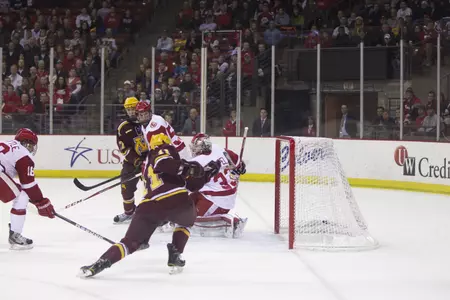 Sam Warning score two goals, including the game-winner.