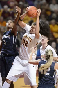 Amanda Zahui B. and the Gophers face North Dakota on the road Wednesday.