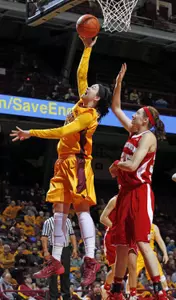Kayla Hirt had eight points at Wisconsin on Wednesday.