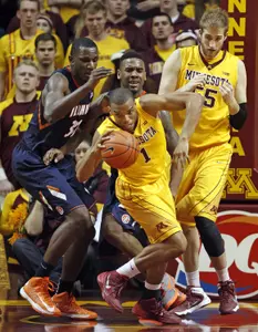 Leading scorer Andre Hollins and the Gophers host 20th-ranked Iowa on Tuesday night.