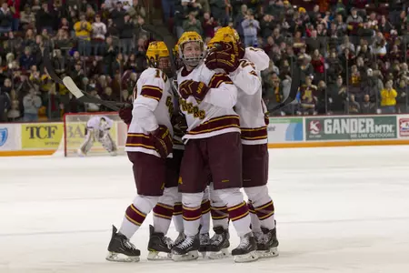 Tom Serratore celebrates the game-winning goal.