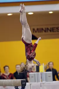 Lindsay Mable tied for the balance beam title last season with a 9.900 score.
