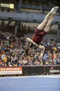 Zack Chase was one of eight seniors honored during Saturday's meet.