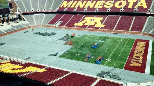 New turf is being installed at TCF Bank Stadium