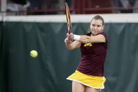 Natallia Pintusava lost in three sets against No. 38 Veronica Corning Sunday.