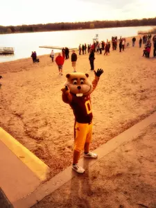 Goldy was at Lake Phalen cheering on the Gophers.
