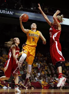 Rachel Banham and the Gophers defeated Wisconsin in overtime in the opening round of the B1G Tourney.