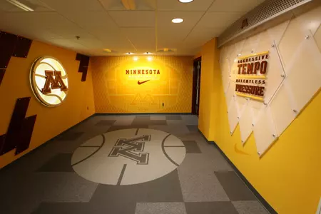 A look inside the new entrance to Bierman Gym.