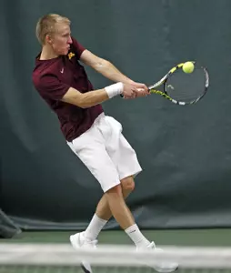 Senior Eric Frueh teamed up with freshman Matic Spec to win at No. 3 doubles.