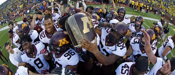 Minnesota and Michigan will play for the Little Brown Jug on Saturday.