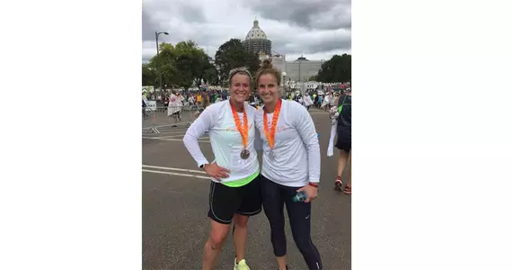 Bloom and Meyer at the Twin Cities Marathon