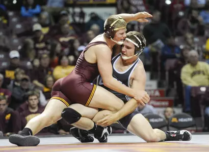 After picking up his first career dual match victory last weekend, Chris Pfarr potentially face three ranked foes on Sunday.