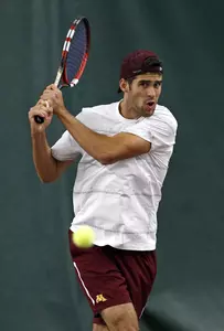 Ruben Weber beat ranked foe Sebastian Beltrame in singles Saturday.